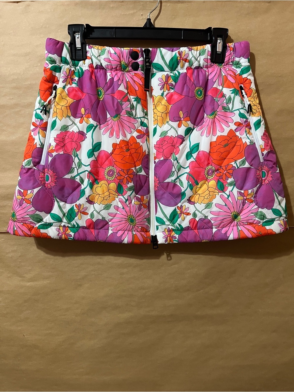 LoveShackFancy x Bogner Fire + Ice Begonia Quilted Mini Skirt Thermore Size 8